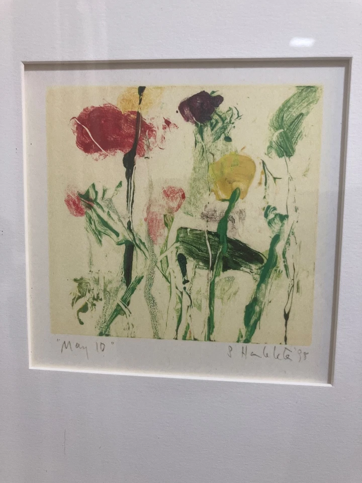 Susan Hambleton “10 de maio” — Monoimpressão original assinada 1998 — Bota abstrata emoldurada - Imagem 1 de 4