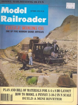 D5 Model Railroader Train Magazine October 1979 Cecile Mining Co. Narrow Gauge - Image 1 of 2