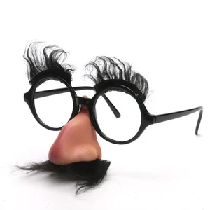 Funny Costume Glasses w/ Big Nose Eyebrows Mustache Halloween Party Photo Props - Picture 1 of 3