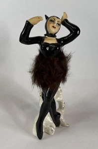 Estatuilla de cerámica tutú de piel bailarina negra She Devil Sonsco Japón de colección - Imagen 1 de 14