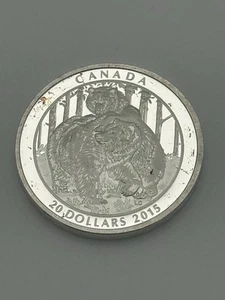 2015 Canada $20 Fine Silver 1oz Grizzly Bear, Togetherness - Picture 1 of 2