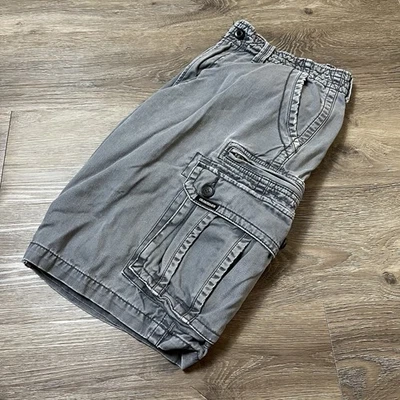 Pantalones Cortos Carga Quicksilver De Colección Para Hombre Talla 33 Gris Grunge Patinador Surfista Desteñido Foto 1 de 4