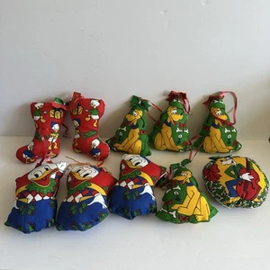 10 adornos de árbol de Navidad vintage de peluche de personajes de Mickey Disney - Imagen 1 de 3