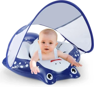 Baby Pool Schwimmer für 3-36 Monate, Baby Schwimmschwimmer mit Baldachin, Strandspielzeug für Tod - Bild 1 von 7