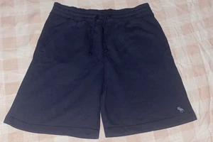 Abercrombie Kids Essentials Fleece Above-the-Knee Shorts Navy Blue Sz 13/14 NWT - Picture 1 of 3
