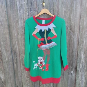 Christmas Holiday Pretty Poodle Sweater Pullover Size Large 12-14 Pre-owned - Picture 1 of 6