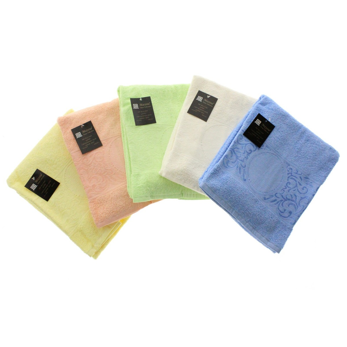 Set Asciugamani Da Bagno Tosca In Spugna Cotone 100% Con Tela Aida Per Ricamo Punto Croce - Bianco