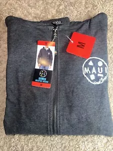 NUOVA felpa con cappuccio uomo Maui & Sons cerniera intera grigio scuro taglia media - Foto 1 di 6