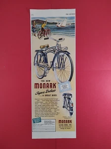 1949 Monark Super Deluxe Bicycle Sat Evening Post Print Ad 5" x 13.625" - Picture 1 of 3