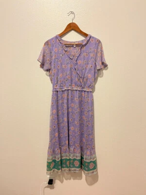 LC Lauren Conrad Flutter Floral Lined Midi Dress size Small Romantic Datenight  - Image 1 of 4