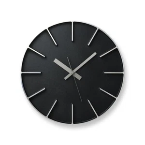 Lemnos Wall Clock AZ24-08 BK Aluminum Edge Clock Black Analog Japan F/S - Picture 1 of 5