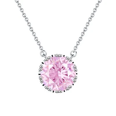 Women Girls Shiny Cubic Zirconia Crown Birthday Stone Necklace Fit 16"-18" - Image 1 of 4