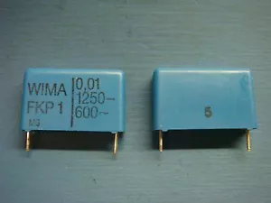 (5) WIMA FKP1.01/1250/5 0,01uF 1250V 5 % 22,5 mm POLYPROPYLEN PP FILMKONDENSATOR - Bild 1 von 3