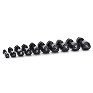 Diamond Set 10 Paar Vinyl Hanteln 1-10 kg Black Schwarz - Bild 1 von 3