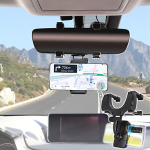 Phone Holder Rear View Mirror Mount 360°Rotation Car Truck Smartphone GPS Cradle