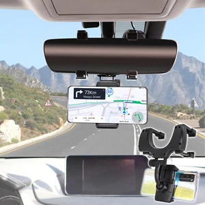 Phone Holder Rear View Mirror Mount 360°Rotation Car Truck Smartphone GPS Cradle - Picture 1 of 8