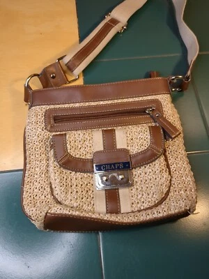 CHAPS Bandolera Bolso de Paja Cuero Marrón Verano Bolso de Hombro Cartera Boho Foto 1 de 4