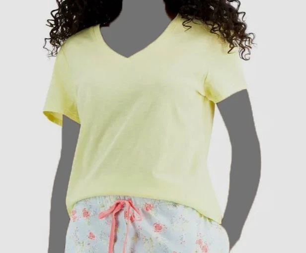 $26 Charter Club Mujer Amarillo Algodón Cuello en V Pijama Camiseta Top Talla S Foto 1 de 1