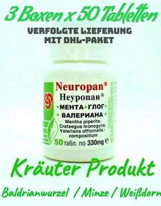 Neuropan mit Baldrianwurzel Minze Weißdorn / für Stress & Stimmung / 3 X 50 Tabl - Bild 1 von 8