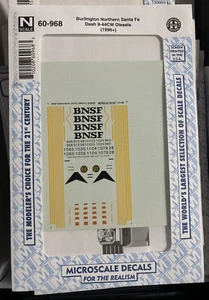 Microscale 60-968 N 1996+ BNSF Dash 9-44CW Diesels Decal Sheet - Picture 1 of 1