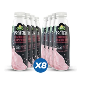 Arla Protein Shake Erdbeere & Himbeere Milchshake Getränk 8x482ml Best Bef 24. Oktober - Bild 1 von 9