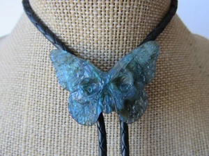 Schmetterling Totenkopf Bolokrawatte Labradorit Halskette Hochzeit Kristall Krawatte N5510 - Bild 1 von 4