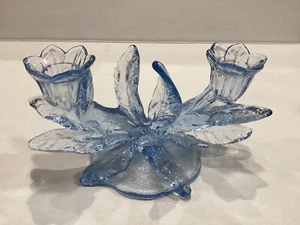 Elegante candelabro de vidrio Cambridge Everglades Moonlight azul 10" - Imagen 1 de 8