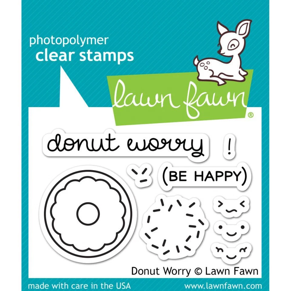 Scrapbooking Crafts Lawn Fawn Clear Stamps Donut Worry (Be Happy) ! Sprinkles - Image 1 of 1