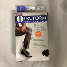 Truform Leg Health Mens Compression Dress Socks Black Thigh High Size X-Large