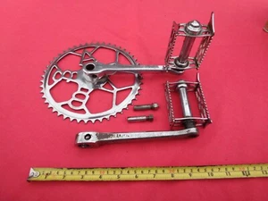 BSA Bicycle 48 Tooth Front Cog / Pedal Arms, RAT TRAP Pedals & Cotter Pins - Picture 1 of 8