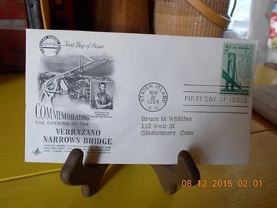 FIRST DAY OF ISSUE~VERRAZANO BRIDGE~STATEN ISLAND,NY 1964~1 STAMP~ARTCRAFT - Image 1 of 3