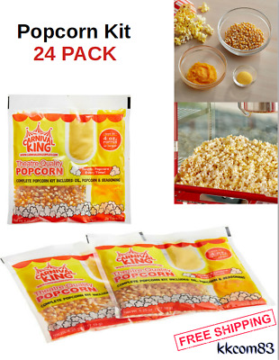  All-In-One Popcorn Kit 24 PACK Carnival King 4 Oz. Popper Ready To Use Pop NEW • 54.99$