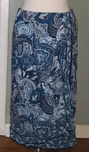Charter Club Skirt Fake-Wrap Fiji $69 NWT Teal Blue Teal Combo Sz 14 p3435 - Picture 1 of 7