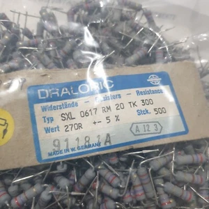 NOS DRALORIC SXL0617 270R +-5% RESISTENCIAS DE ÓXIDO METÁLICO DE ALTA GAMA PARA AMPLIFICADOR DE TUBO! ¡50 piezas! - Imagen 1 de 3