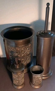 4 pc Tuscan Gold Bathroom Accessories Set - Classy! - Picture 1 of 1