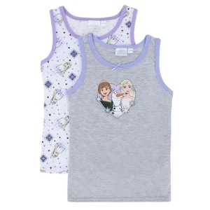 Textiel Trade Girl's Disney Frozen Tank Top (2 Pack) - Picture 1 of 8