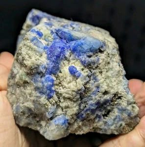607 gm Aesthetic, Flourscent Afghanite Specimen With Shiny Pyrite - Afghanistan. - Picture 1 of 12