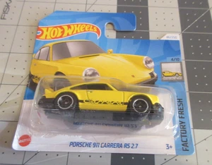 Hot Wheels Yellow Porsche 911 Carrera RS 2.7 Factory Fresh Short Card - Picture 1 of 4