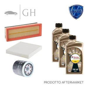 ECONOMY - KIT TAGLIANDO 3 FILTRI + 3 LT OLIO 5W40 LANCIA YPSILON 312 1.2 B 69 CV - Foto 1 di 1