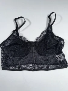 Women’s Lacy Black Bralette Size S Adjustable Unbranded Pullover Sexy Lingerie - Picture 1 of 5