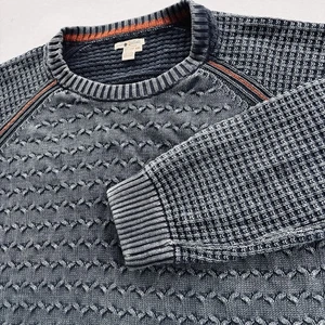 Suéter Carbon2Cobalt Para Hombre XXL Gris Nido de Abeja Tejido Cuello Redondo 100% Algodón Raglán - Imagen 1 de 10