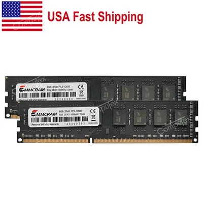 US 16GB 2X8GB PC3-12800 DDR3-1600 DIMM Desktop Memory For Dell HP Lenovo Acer MB - Image 1 of 4