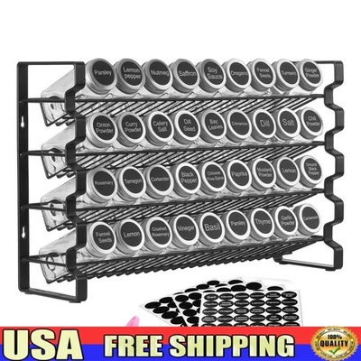 Organizador de estante para especias 36 frascos de vidrio etiquetas solución de almacenamiento de varios niveles cocina EE. UU. Foto 1 de 4