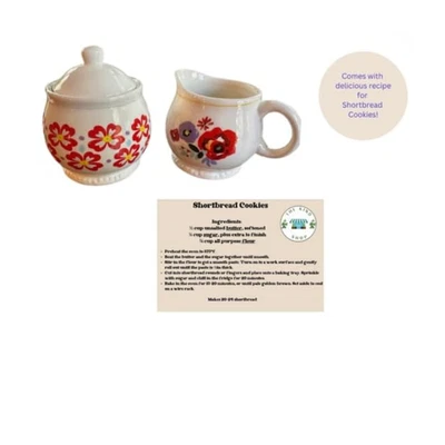 Juego floral y tarjeta de recetas The Pioneer Woman crema y azucarero mercado de pulgas NUEVO Foto 1 de 2