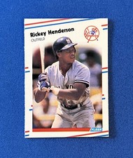1988 Fleer Mini Rickey Henderson #40 NY Yankees Baseball Card Sharp