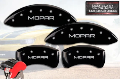 Chrysler 300 2011-2023 cubiertas de pinza de freno delanteras + traseras negras MGP "Mopar" Sngle Foto 1 de 4