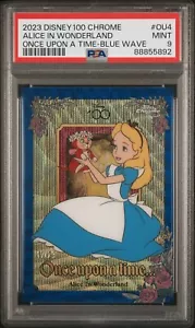2023 Topps Chrome Disney Alice In Wonderland Once Upon Time Blue Wave /23 Psa 9 - Picture 1 of 1