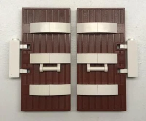 Lego Marrón Rojizo Empalada Puertas Lote: Ninja Vintage 1 x 5 x 8 1/2 Castillo - Imagen 1 de 1