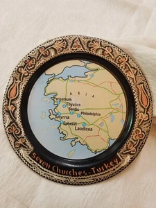 Vintage Seven Churches of Turkey Revelation Metal Wall Plate Ephesus Smyrna - Picture 1 of 3