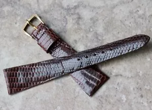 Single Keeper 1950s NOS Genuine Royale Teju Lizard 19mm vintage brown watch band - Bild 1 von 3
